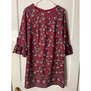 Nanette Lepore Floral Print Dress Women's Size 6‎ Ruffle Bell Sleeve